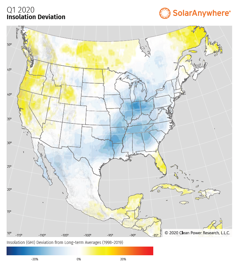 Variación del aislamiento solar en una red de 10 km - Desierto de Arizona