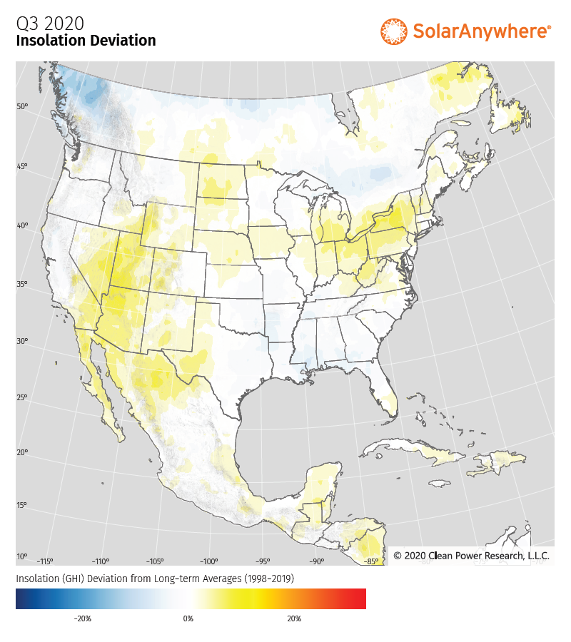 Variación del aislamiento solar en una red de 10 km - Desierto de Arizona