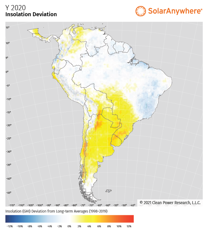 Variation de l'insolation dans une grille de 10 km - Désert de l'Arizona