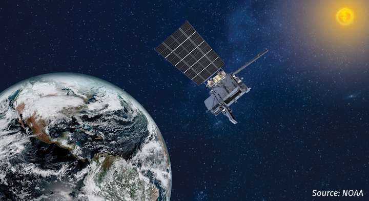 Artist's Rendering of NOAA's GOES-19 Satellite in Orbit
